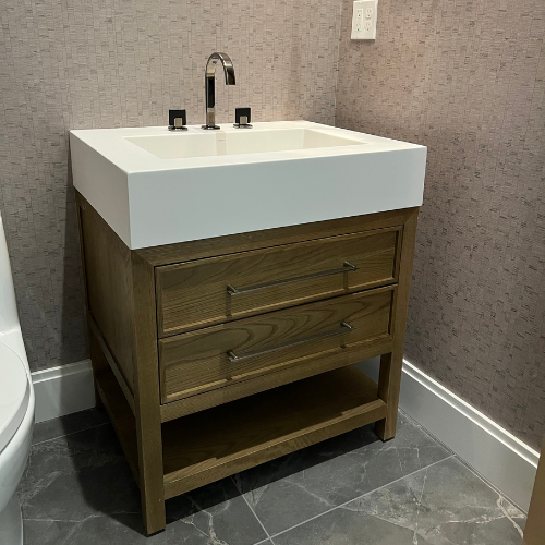 Showroom, bathroom cabinet photo